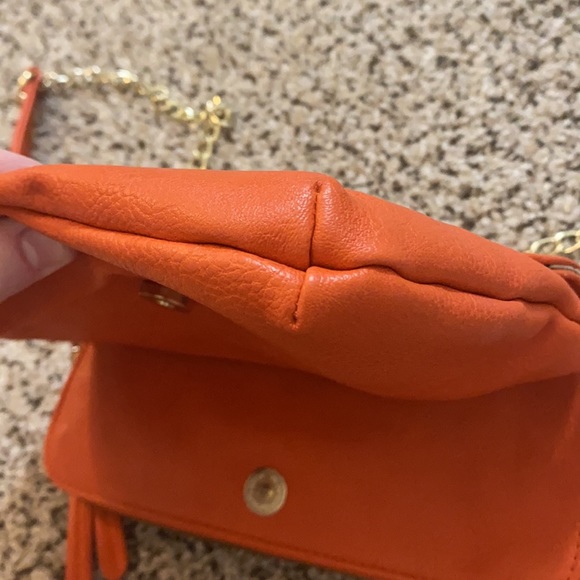 Orange fold over crossbody with gold hardware - gently used - Picture 11 of 11